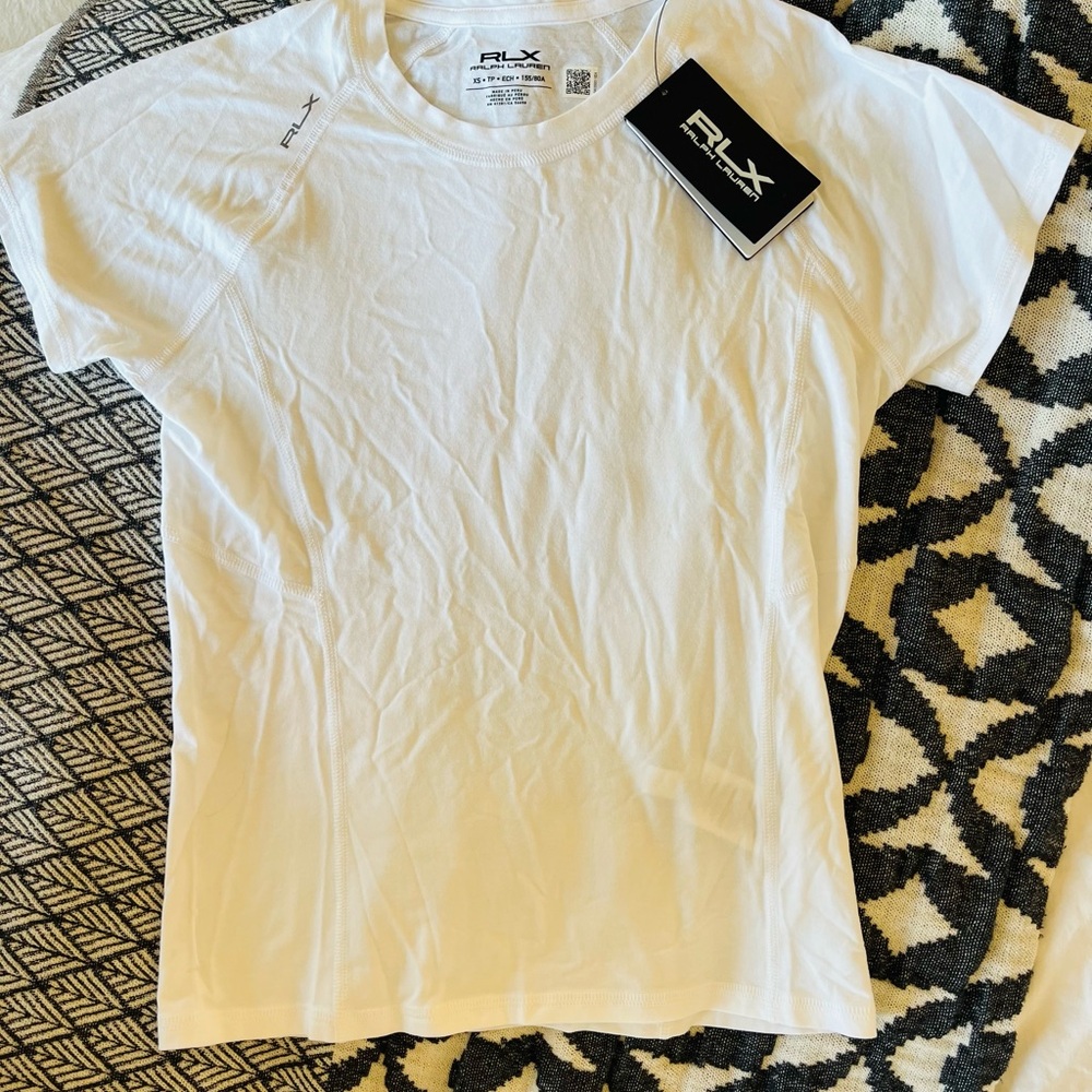 RLX Ralph Lauren New Tags Ladies Golf tennis  Classic White T shirt top  XS 0
